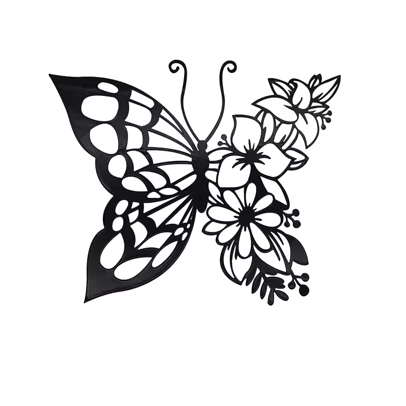 Crafted Creations™ - Decoration Art Wall Black Butterfly Metal Hanging Appearance Wall Decor for Home