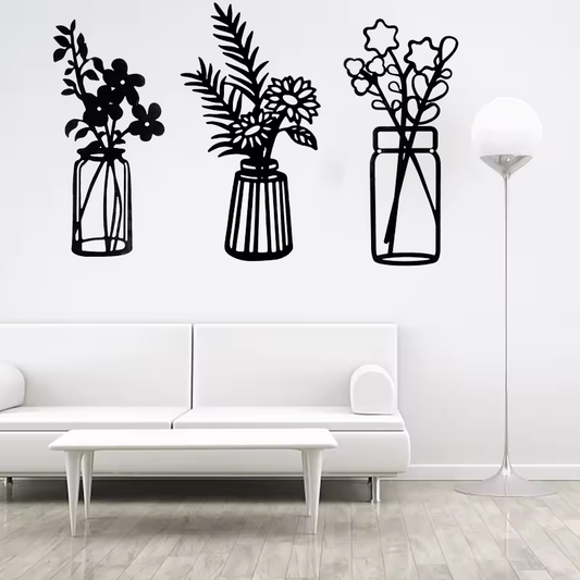 Crafted Creations™ - Factory Home Crafts Decor Metal Flower Wire Wall Decor Minimalism Wall Art Black Metal Art