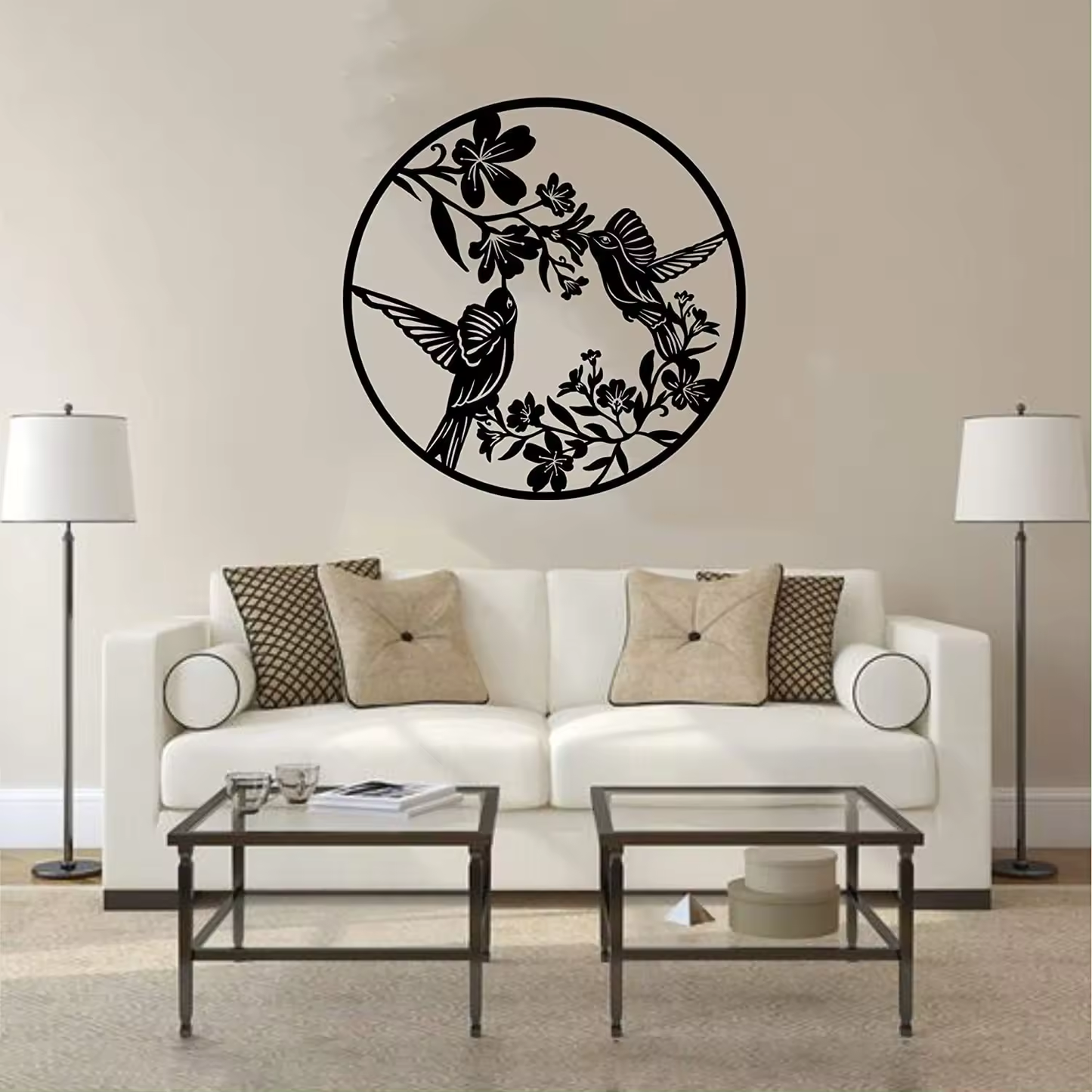 Crafted Creations™ - Metal Black Spring Bird Wall Art Decor For Dining Room Kitchen Bedroom