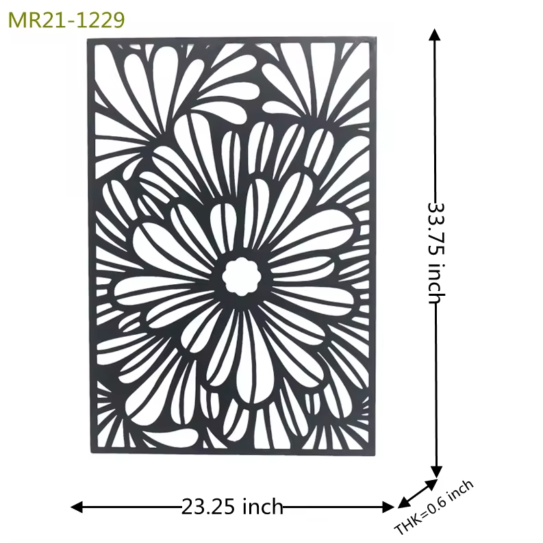 Crafted Creations™ - 3d Black Nordic Metal Flower Leaf Wall Art Hangings Decoration Wall Mounted Iron Plate Home Decor