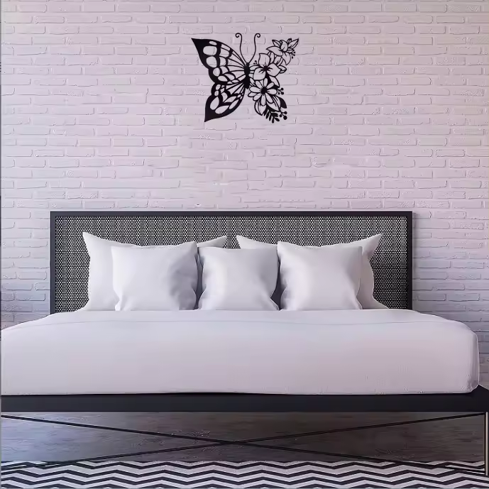 Crafted Creations™ - Decoration Art Wall Black Butterfly Metal Hanging Appearance Wall Decor for Home