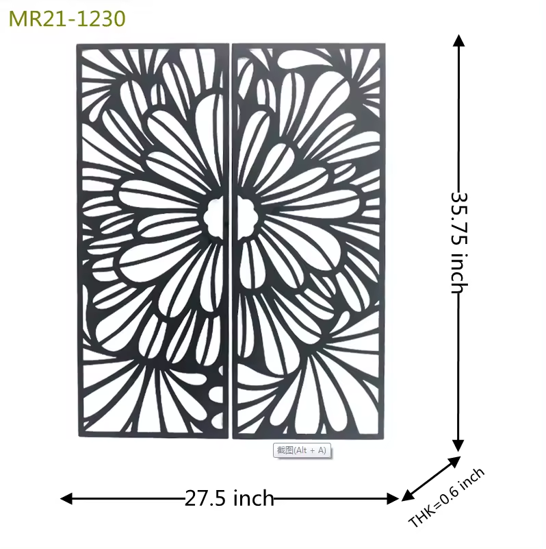 Crafted Creations™ - 3d Black Nordic Metal Flower Leaf Wall Art Hangings Decoration Wall Mounted Iron Plate Home Decor