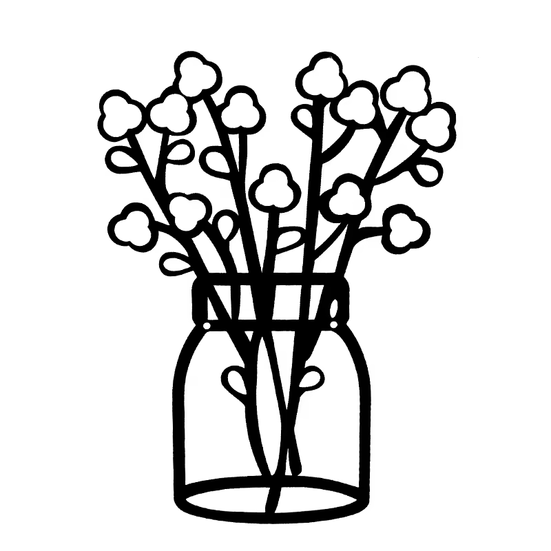 Crafted Creations™ - Factory Home Crafts Decor Metal Flower Wire Wall Decor Minimalism Wall Art Black Metal Art