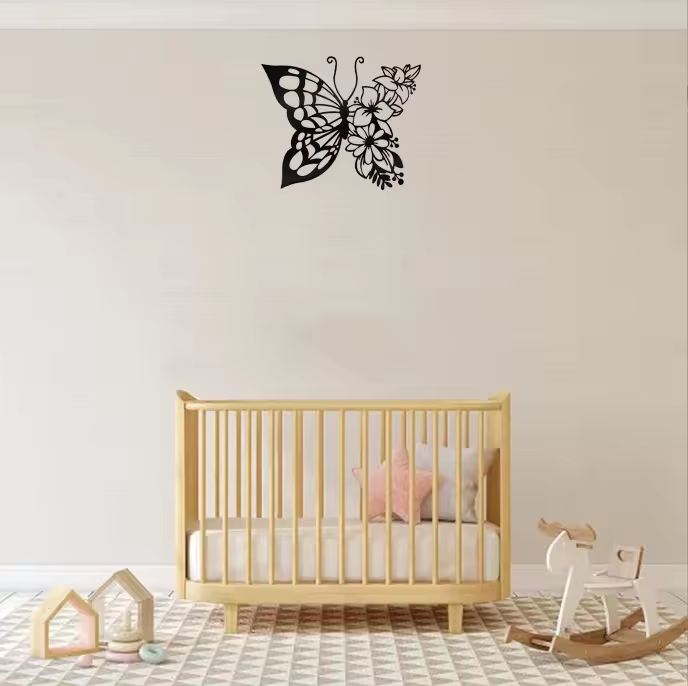 Crafted Creations™ - Decoration Art Wall Black Butterfly Metal Hanging Appearance Wall Decor for Home