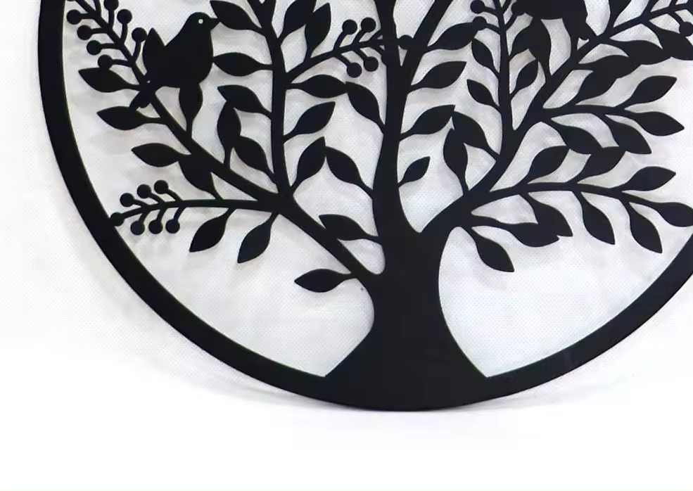 Crafted Creations™ - Laser cutting Modern round black life tree home decor