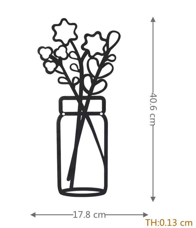 Crafted Creations™ - Factory Home Crafts Decor Metal Flower Wire Wall Decor Minimalism Wall Art Black Metal Art