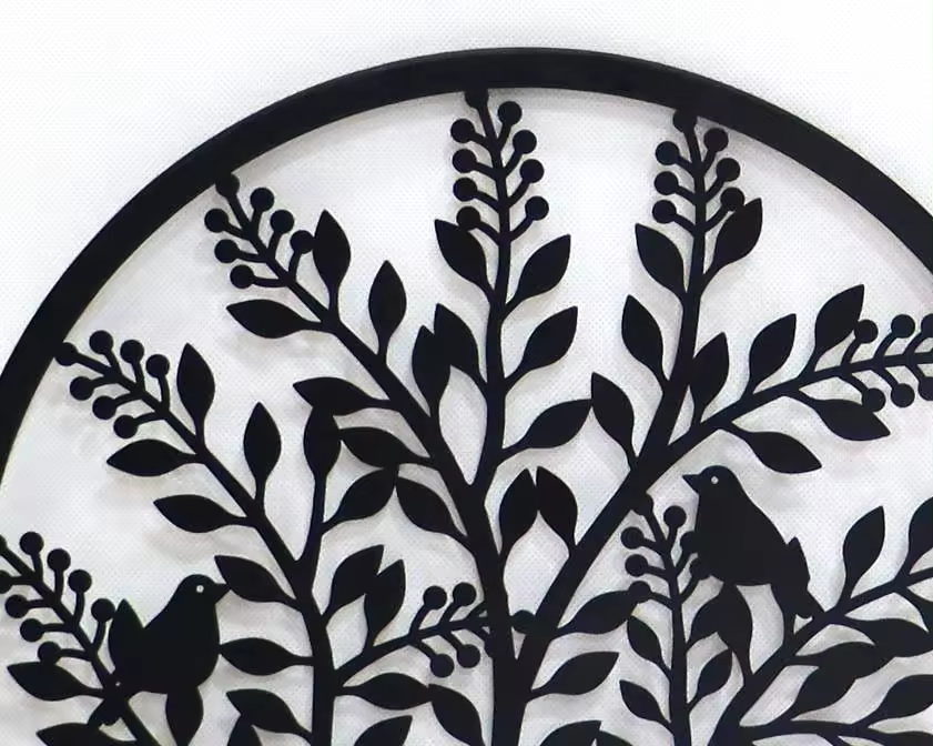 Crafted Creations™ - Laser cutting Modern round black life tree home decor