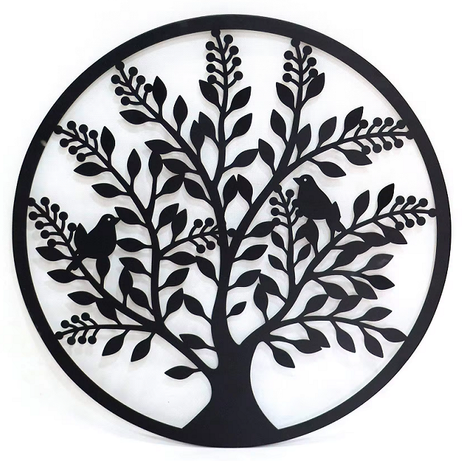 Crafted Creations™ - Laser cutting Modern round black life tree home decor